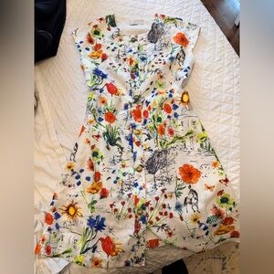 Dior Floral Print Sleeveless Dress
